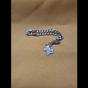 "I Love Texas" Silvertone Charm Bracelet